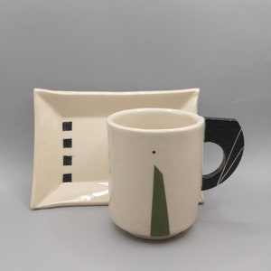 Handbuilt espresso cup and saucer