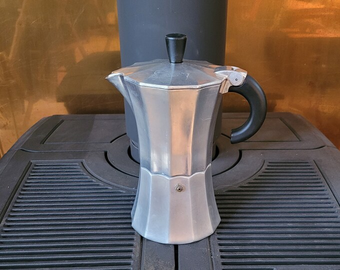 Italian Expresso Coffee Maker, GNALI & ZANI, Silver, Stovetop, 9 Cup