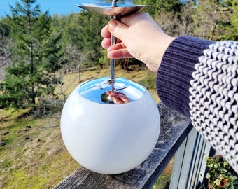 Mid Century White Glass Globe Ceiling Pendant Light Fixture - Etsy
