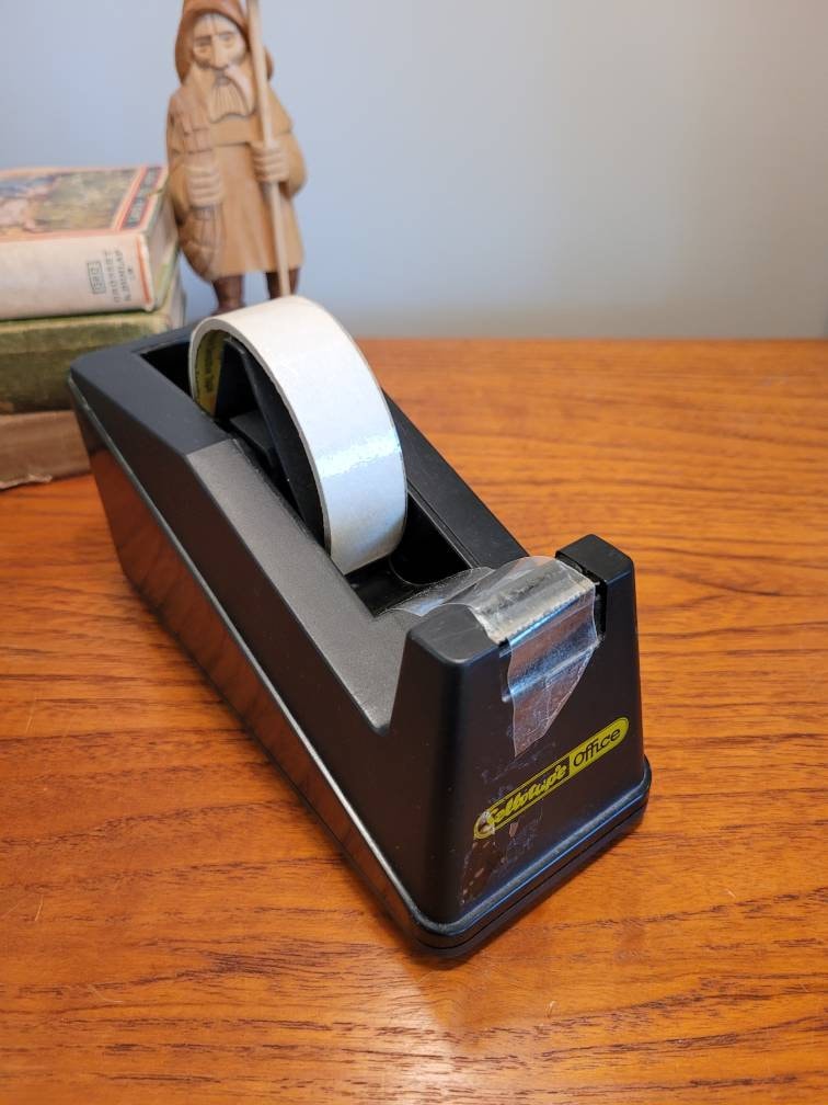 Tape Dispenser Sellotape Vintage Black Plastic Weighted Etsy Australia
