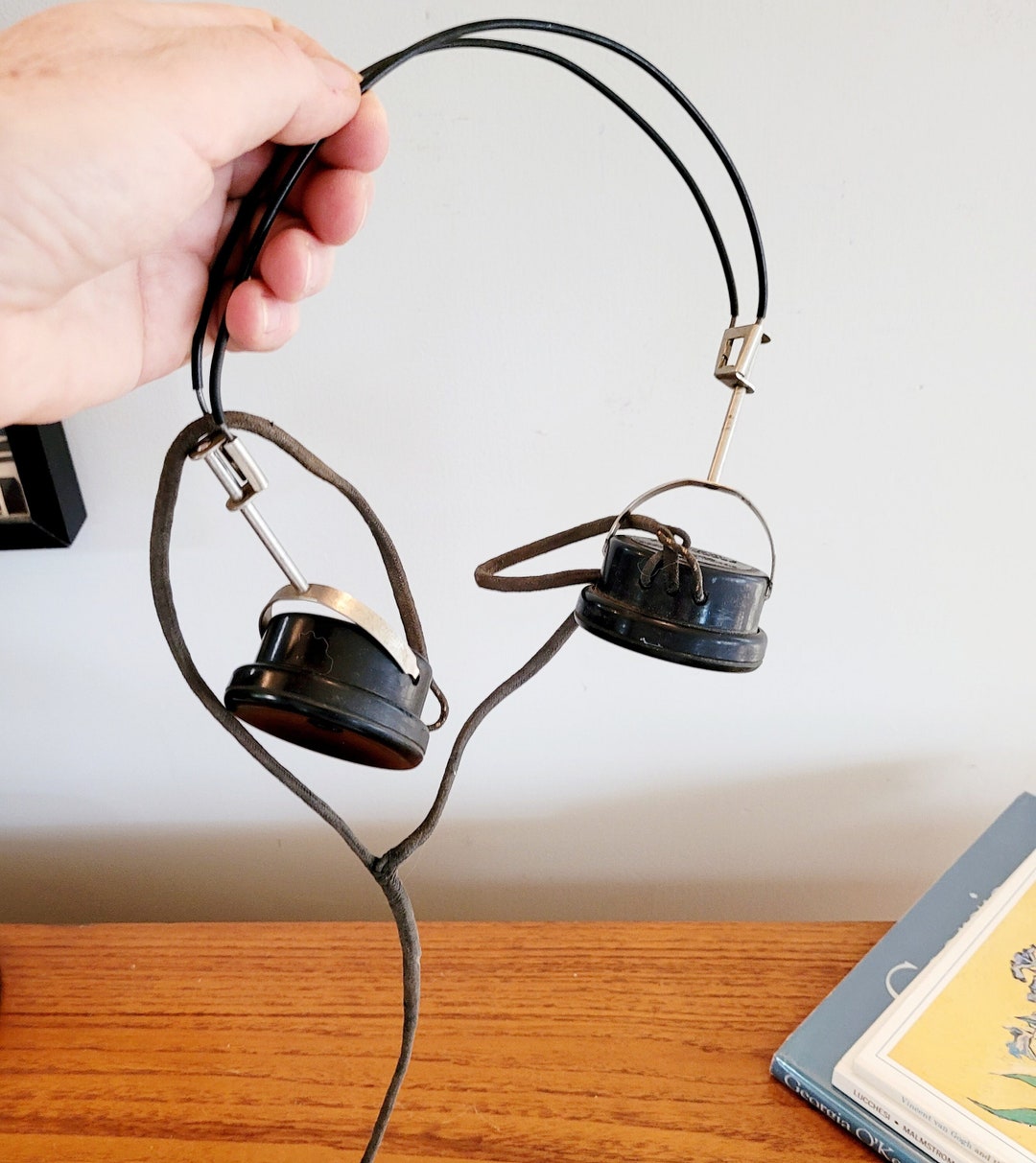 Trimm Headphones 1920s Antique Vintage Head Phones Brown Etsy