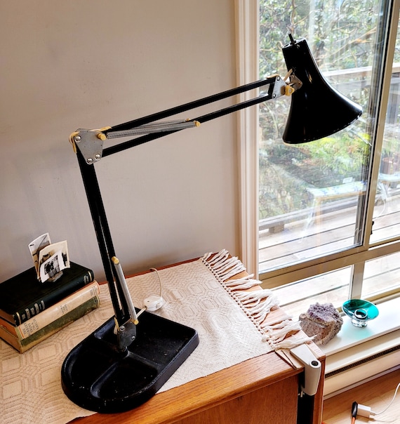 KING LITE Articulating Lamp Black Luxo Style Flare Cone