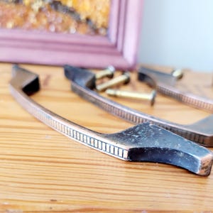 Cabinet Pulls, Vintage Amerock Copper Brass Dresser Handles, Set of 4