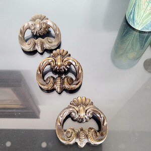 Double Hole Drawer Pulls, Set of 3, 1” centers, cabinet handles, Mid Century