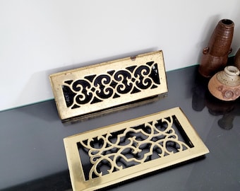 Solid Brass Floor Register and Return Air Supply Vent, Grille Cover, Ventilation Louvre, HVAC