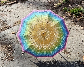 Ready to ship - Crocheted pastels parasol