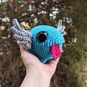 Handmade Turquoise Bubbalub Plushie with Sparkly Wings
