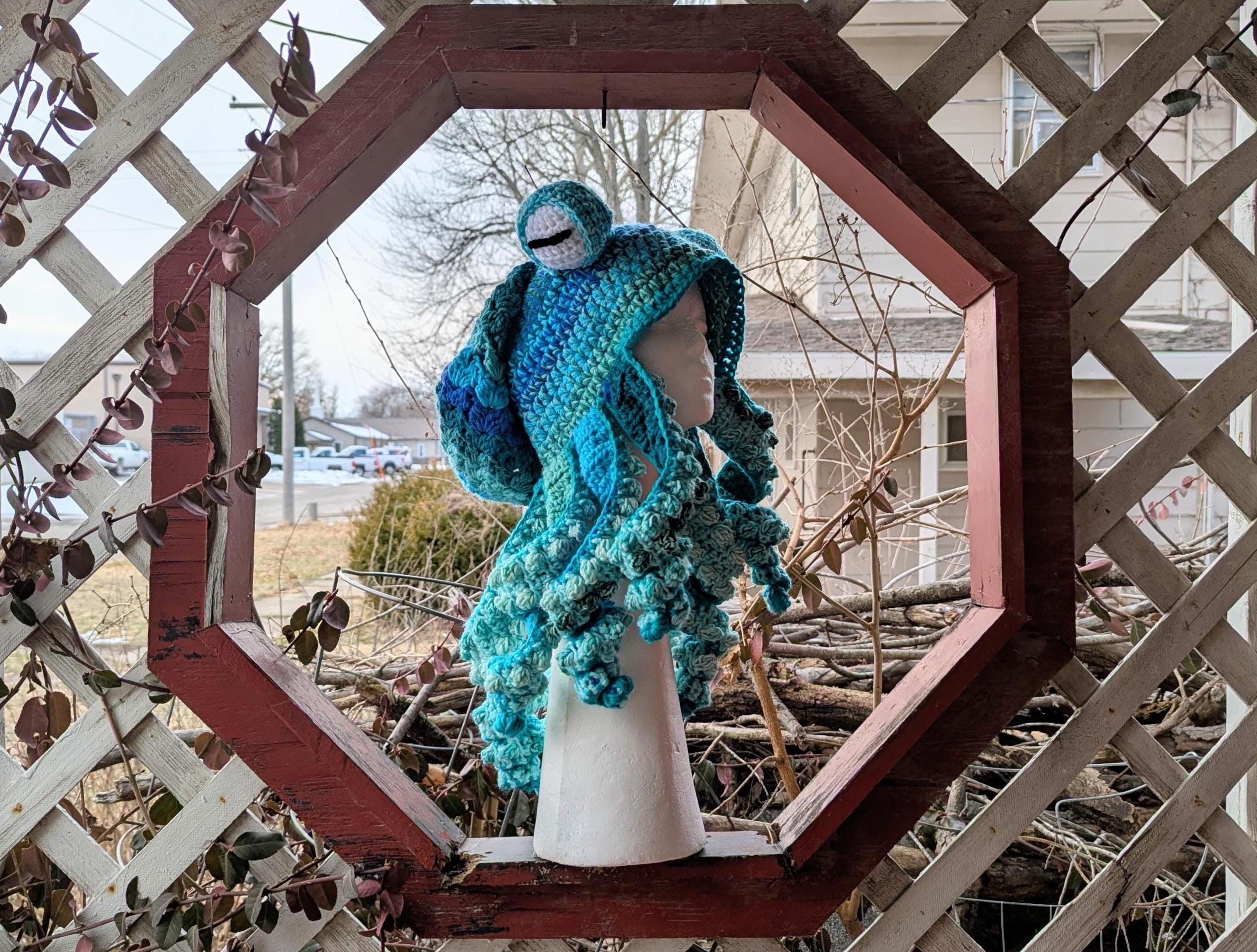 Crochet Black and Turquoise Octopus Hat Adult Size PATTERN - Crochet Octopus Hat - Etsy main image 4