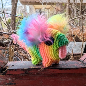 Handgemachtes Retro Streifen Plüsch Monster - Bubbalub Design