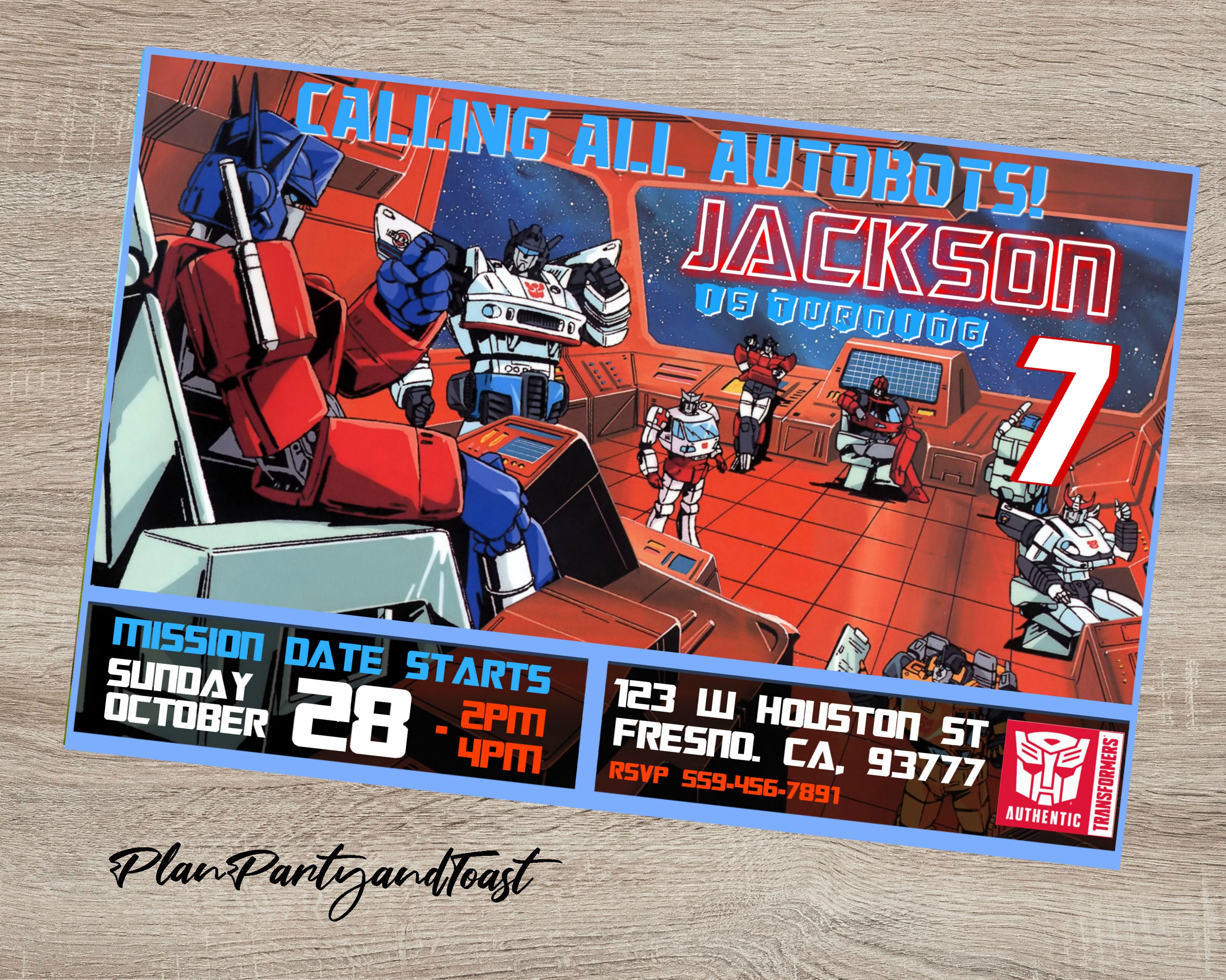 Transformers Invitation Boy or Girl Birthday Party Invitation Etsy