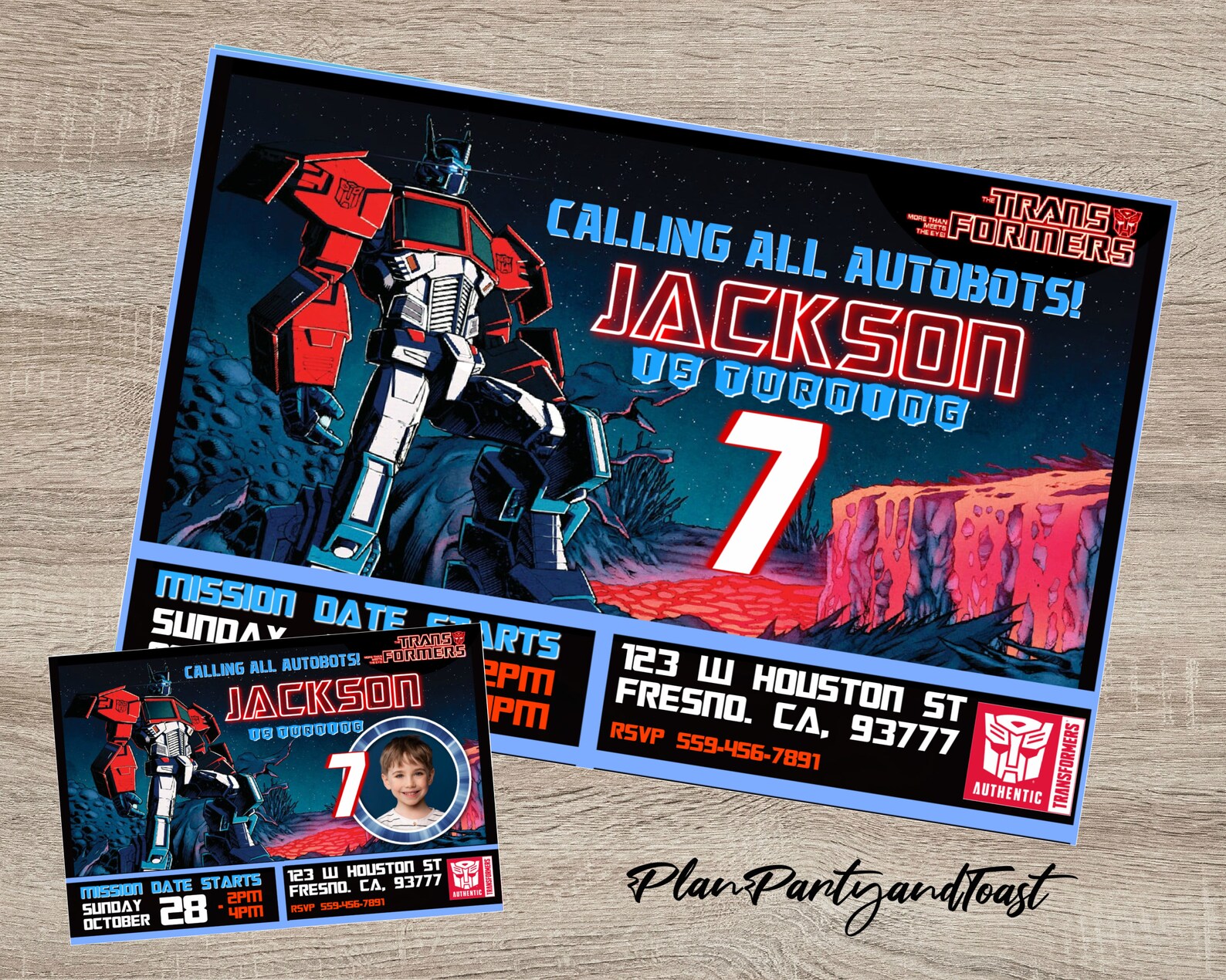 Transformers Invitation Boy or Girl Party Invitation Kids Etsy