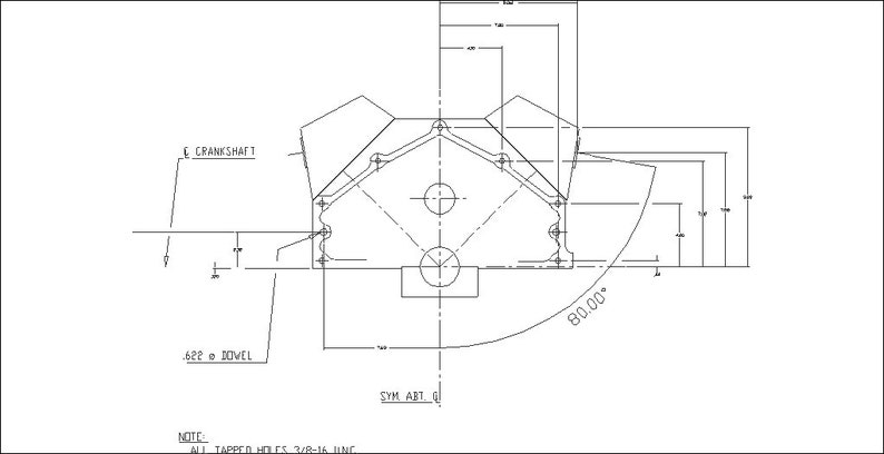DXF File Small Block Chevrolet SBC Rear Bolt Pattern - Etsy