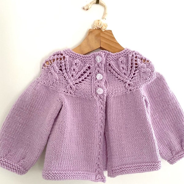 Knitting Pattern, Baby Cardigan, Top Down Knit