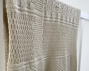 Baby Blanket Knitting Pattern: Beginner Knit (PDF Pattern), Reversible - English only