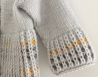 Patrón de tejido para suéter y chaqueta de bebé (solo en inglés)