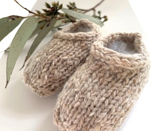Baby Booties Knitting Pattern: Aran Weight Slippers (PDF Pattern) - English only