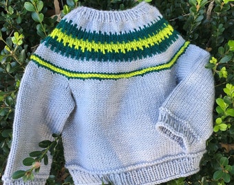 Baby Sweater Knitting Pattern, child jumper, toddler sweater