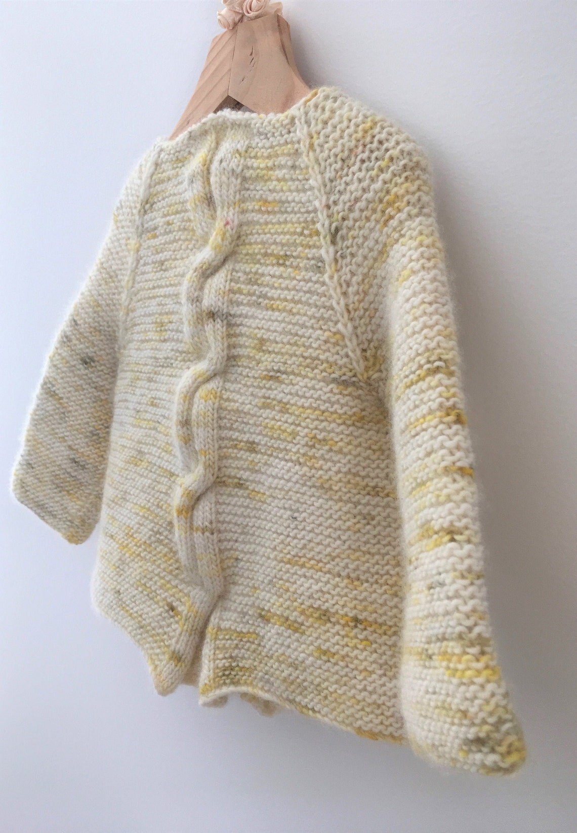 Baby Cardigan KNITTING PATTERN Garter Stitch Cabled Pdf Etsy