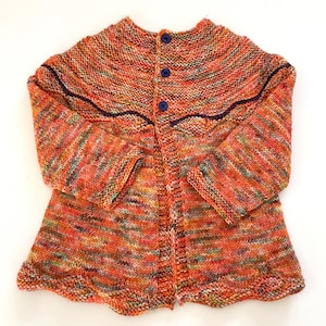 Knitting Pattern, Baby Cardigan, Top Down Sweater, Seamless Pattern
