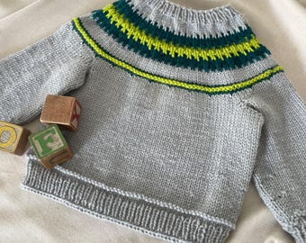 Breipatroon babytrui, kindertrui, peutertrui - alleen in het Engels