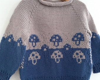 Babytrui BREIPATROON, trui van boven naar beneden - alleen in het Engels