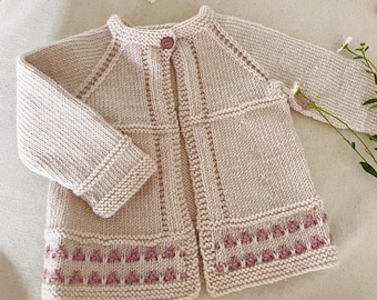 Baby Cardigan Knitting Pattern - English only