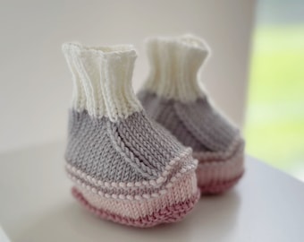 Baby Booties Knitting Pattern, Knit Baby Booties - English only
