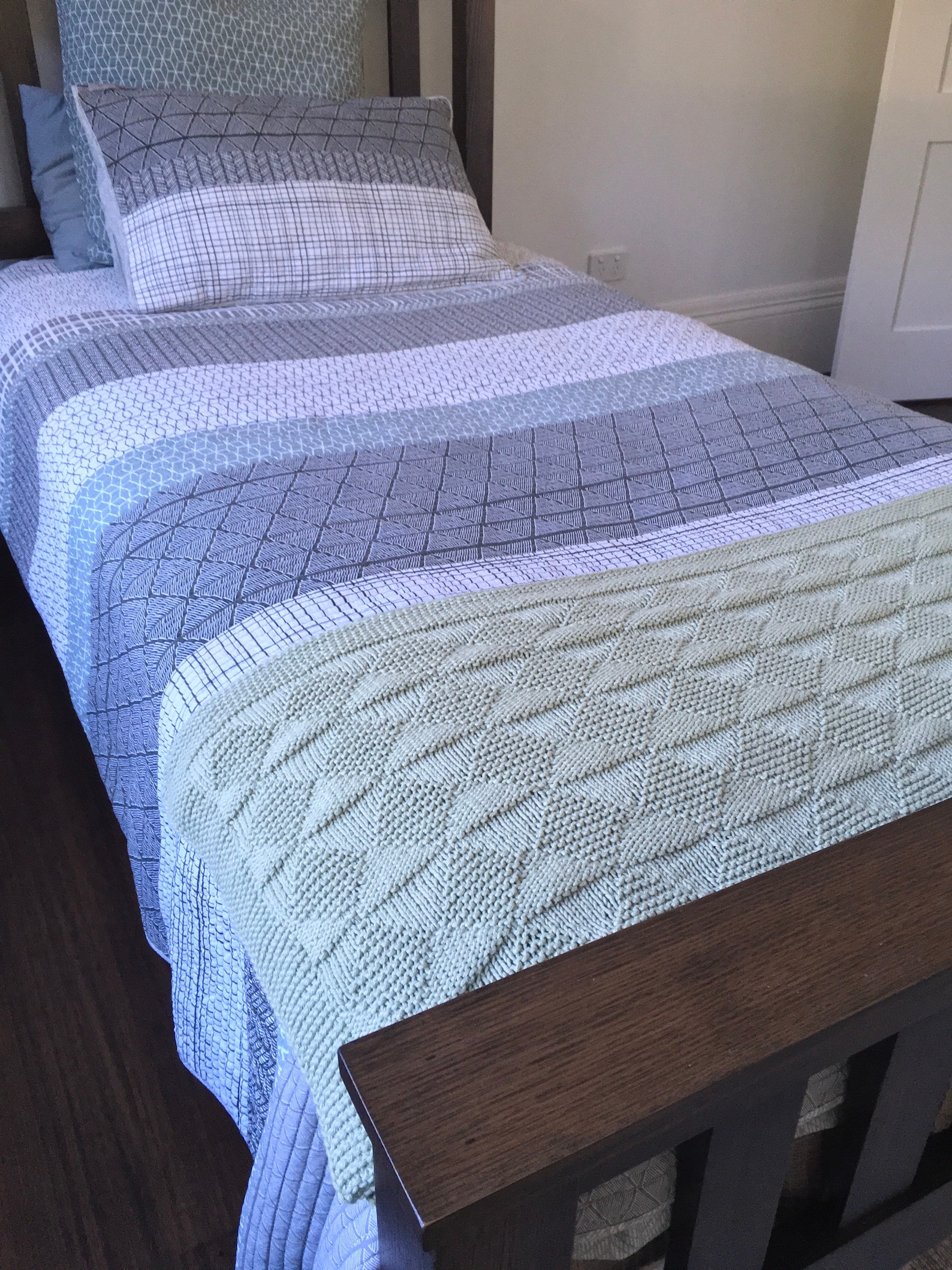 Baby Blanket Knitting Pattern Reversible Blanket Easy - Etsy