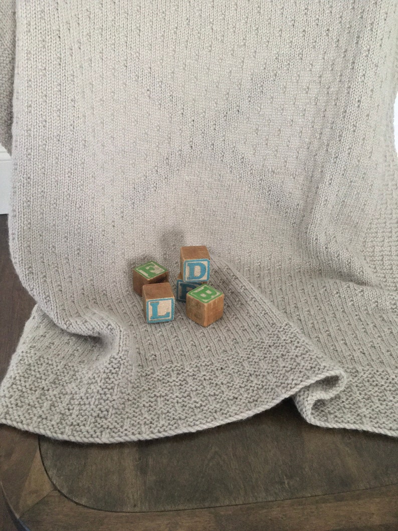 Baby Blanket Knitting Pattern Easy Baby Blanket Pattern Etsy