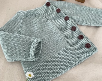 PATRÓN DE TEJIDO, Cárdigan para bebé, patrón de tejido en pdf - Solo en inglés