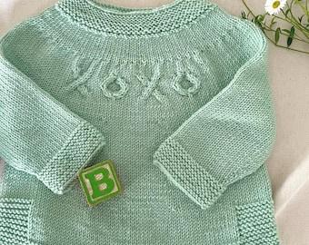 Baby Sweater Knitting Pattern: Top Down Sweater; Bottom Up Sweater - English only