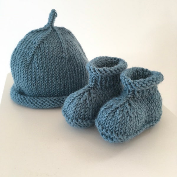 Baby Hat knitting pattern, Baby Booties Knitting Pattern, Matching set