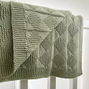 Blanket Knitting Pattern, Reversible Baby Blanket Pattern, Easy Knit, Newborn gift