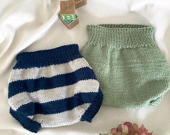 Patrón de tejido para pantalones cubrepañales de bebé