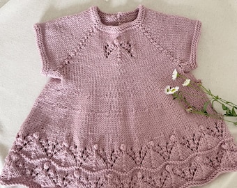 Baby Dress Knitting Pattern, Baby dress, Angel Top - English only