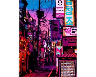 Seoul Print - South Korea Cityscape Art and Travel Poster for Kdrama Fans
