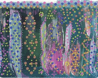 Abstract Lights Dots Boca Hand Painted Greeting Card 64