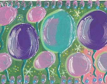 Party Balloons Hand Painted Greeting Card 62