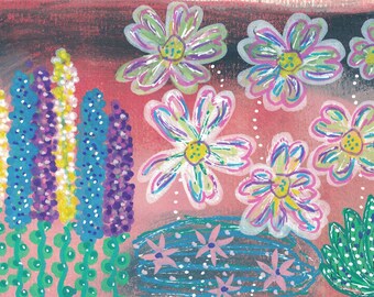 Flower Garden Hand Painted Greeting Card 65