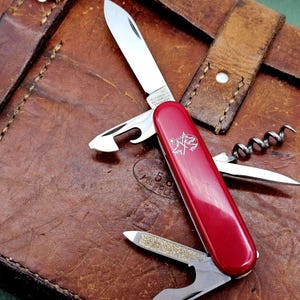 Vintage Victorinox Sportsman Rare Logo 84mm Swiss Army Tool Old Elinox shield Swiss Advertising Rare retired version with no Keyring
