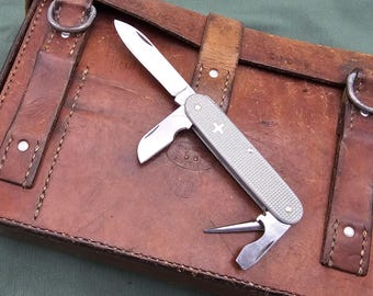 Vintage Victorinox Old Cross Alox Elektriker Pensionerad Modell Schweizisk Armé Verktyg 93 mm