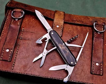 Vintage Victoria Victorinox Buffalo Horn Climber with Long Nail File 91 mm Swiss Army Tool Very Rare