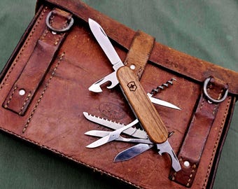 Vintage Victoria Victorinox Woodsman Rare Retired Model 91 mm Swiss Army Tool with Modern Scales installed