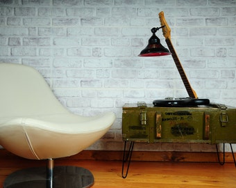Handmade Guitar Table Lamp | Steampunk Floor Lamp, Vintage Design