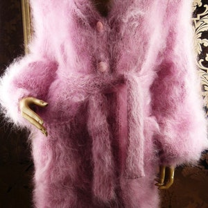 Mohair Handgefertigte Haarige Pinke Strickjacke Jacke Pullover größe 2XL Handgestrickt Bild 1