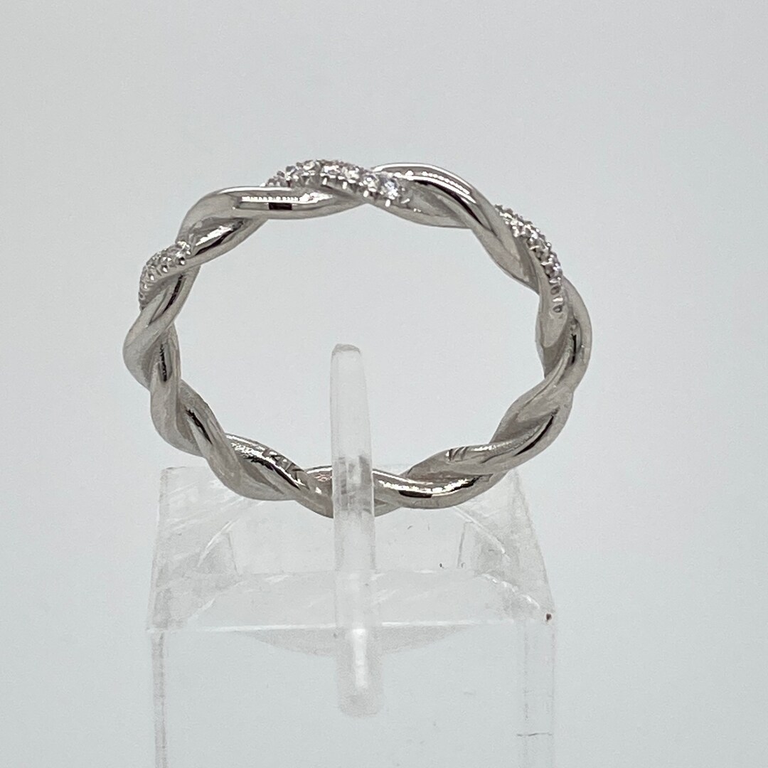Twisted Wire Rings Diamond Twisted Wire Ring: 14k White Gold Infinity Band - Etsy