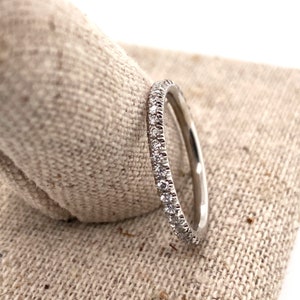 Diamond ring handmade with 14k white gold /0.26 carat diamond stackable ring - Diamond matching band