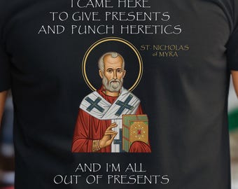 Rolig Sankt Nikolaus jultröja: Ortodox kristen t-shirt