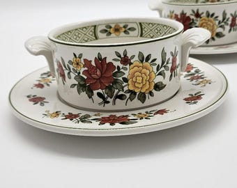 ONGEBRUIKT | Villeroy & Boch Summerday soepkommen met schotels | Set van 2 vintage soepkommen met originele papieren verpakking | Vitro-porselein