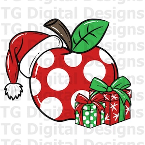 Christmas PNG, Teacher PNG, Apple PNG, Teacher Gift, Christmas Sublimation, Apple File, Christmas Designs, Gift Ideas, Printable, Digital